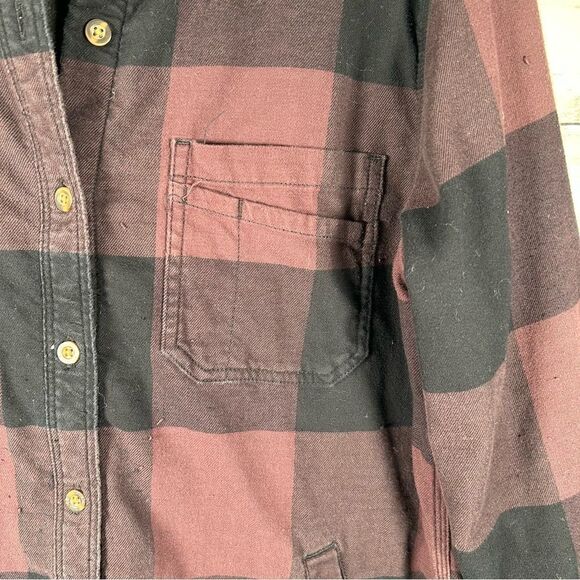 Carhartt Grunge Rugged Flex Fleece Lined Flannel Shirt Purple Plaid M (8/10) - Picture 8 of 15